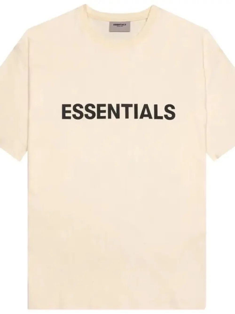 Essentials Fear Of God Unisex Cream/Light Tan T‑Shirt with Black Logo